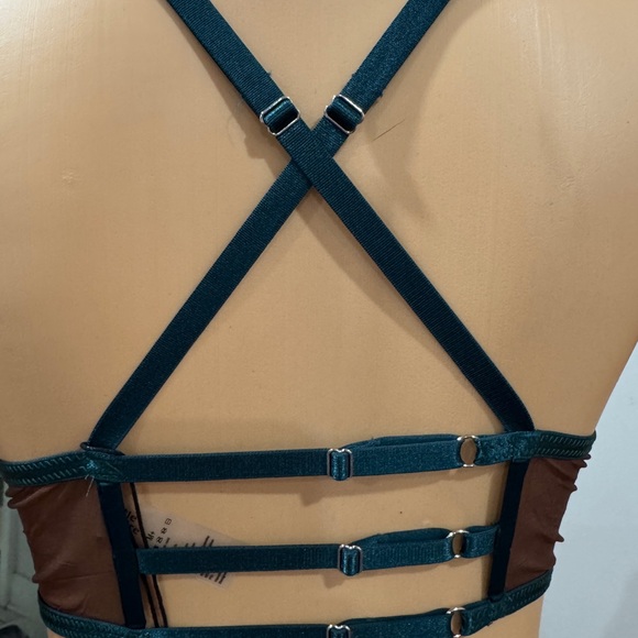 Thistle and Spire Brooklyn Haze Bralette Emerald Green Espresso - Picture 4 of 9